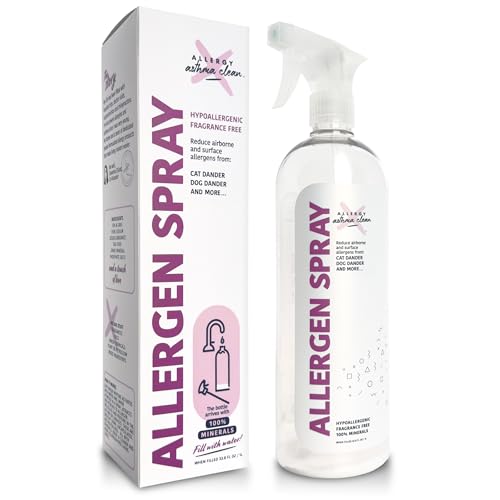 Allergy Asthma Clean Allergen Spray, Pets, Dust Allergies & More, Air & Surface, Just Add Water, Bottle, Over 33oz