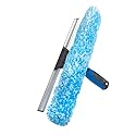 Unger Professional Connect and Clean 2-in-1 Squeegee and Scrubber, 14” Window Cleaning Tool, Essential Glass Cleaner for Commercial and Residential