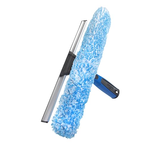 Unger Professional Connect and Clean 2-in-1 Squeegee and Scrubber, 14” Window Cleaning Tool, Essential Glass Cleaner for Commercial and Residential