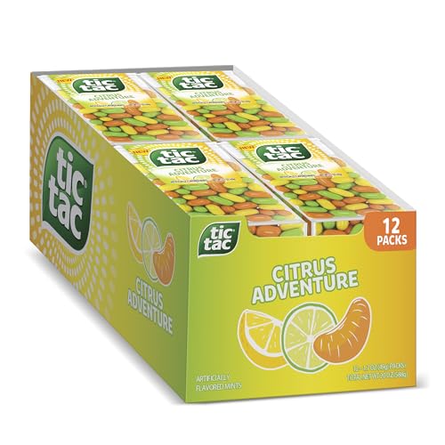 Tic Tac Citrus Adventure, On-the-Go Pocket-Sized Mints, 100 pieces, Bulk 12 Pack, 1.7 oz Each