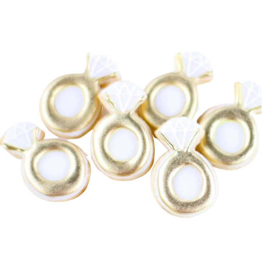 1 Dz. Mini Diamond Rings Cookies! 6 Bags of 2 Cookies. Wedding, Bridal shower, Engagement Themed Party Favors or Gift!