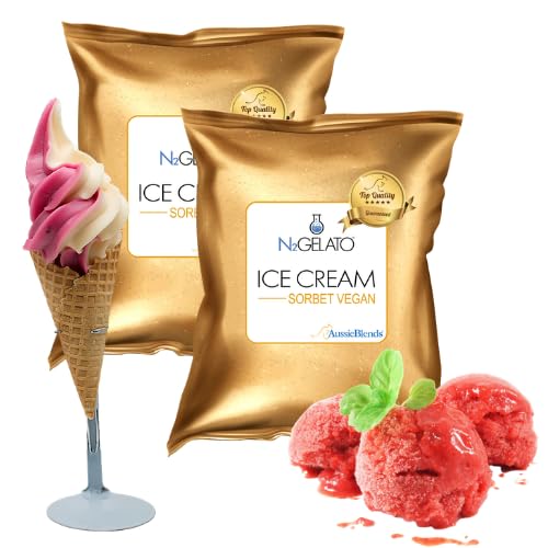 AussieBlends Sorbet Mix, Vegan Dairy Free Soft Serve Mix for Sorbet Maker | Soft Serve, Rolled Ice Cream, Gelato, Liquid Nitrogen, and Scooped Base |