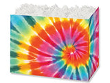 Pack of 6, Tie-Dye Basket Box, Large 10.25x6x7.5" for Celebration, Party, Holiday, Birthday and Events, Made in USA