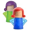 MAGIKON 2-Pack Angry Mama Microwave Steam Cleaner - Cleans & Disinfects with Vinegar & Water for Kitchen, Office & Dorm (Green & Blue)
