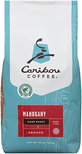 Caribou Coffee, Mahogany Dark Roast, 20 oz. Bag, Dark Roast Blend of El Salvador, Sumatra, & Guatemala Coffee Beans, Earthy, Dark, & Bold, with A Raw