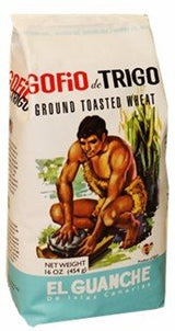 Gofio El Guanche 4 pack, 1 pound each. Ground Toasted Wheat.