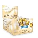 Lindt LINDOR White Chocolate Candy Truffles, White Chocolate Candy with Smooth, Melting Truffle Center, 25.4 oz., 60 Count