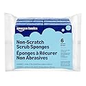 Amazon Basics Non-Scratch Dual-Sided Sponges for Nonstick Pots and Pans, Dish Scrubber, All-Purpose, 6-Pack, Packaging May Vary