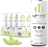 UPTIME Energy Drink, Sweet Summer Melon Sparkling, 12 Pack, Vitamin C, L Theanine, Calcium, Sugar Free Energy Drinks for Focus Support, 142mg