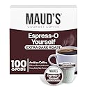 Maud's Espresso Coffee Pods, 100 ct, Dark Roast Coffee in Single Serve Pods - 100% Arabica Coffee, Compatible with Keurig K Cups Maker
