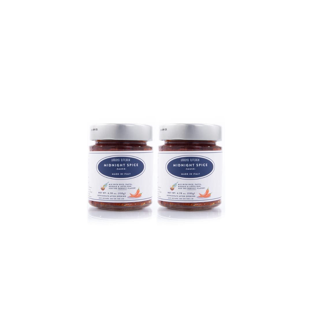 Arroyo Kitchen Midnight Spice, Authentic Spicy Italian Sauce, Oil Blend of Sundried Tomato, Garlic & Italian Spices, All Natural, 4.7 fl. oz (2 Pack)