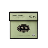 Smith Teamaker Spring Greens No. 8, Mao Feng Green Tea, Caffeinated, Sugar-Free, Sustainably Grown Full Leaf Green Tea, 15 Sachets, 1.3oz each