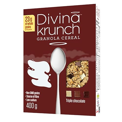 Divina Krunch Granola Cereal, Pack of 3, NON-GMO CEREAL (Triple Chocolate Granola)