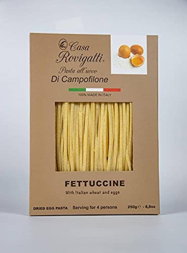 Fettuccine Egg Gourmet Pasta (Pack of 4) - from the Di Campofilone Region- Imported Italian Egg Pasta- 8.8 ounces / 250 grams