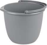 10 Qt. Spout Pail 2 Pack - Classic Titanium Plastic Utility Bucket with Comfortable Handle, Durable Multi-Purpose Pail for Household Cleaning