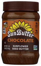 SunButter Chocolate Sunflower Seed Butter, 16 oz Nut-Free Spread with 7g Plant-Based Protein, Roasted Rich & Savory Flavor, Smooth Texture | Vegan