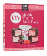 Grocerama Clio Mini Greek Yogurt Bars Variety Pack | Raspberry and Cherry | 24 ct.