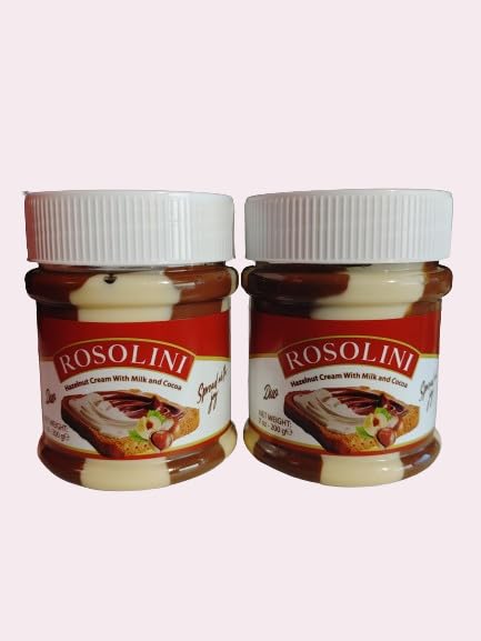 Rosolini Duo Hazelnut Cream with Milk and Cocoa Spread, 7 OZ (2 Pack)