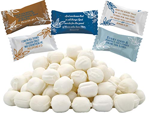 The Dreidel Company 55 Pieces Bible Verses Buttermints, Mint Candies, After Dinner Mints, Butter Mint Candy, Fat-Free, Individually Wrapped
