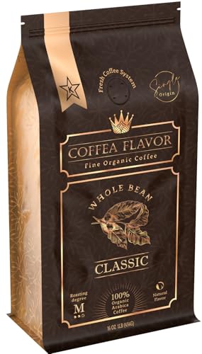 Premium Coffee Beans - Organic Whole Bean Coffee, 100% Arabica, Single Origin, Medium Roast, Balanced Acidity - by Coffea Flavor