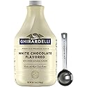Ghirardelli White Chocolate Flavored Sauce 87.3 Ounce Bottle with Ghirardelli Stamped Barista Spoon