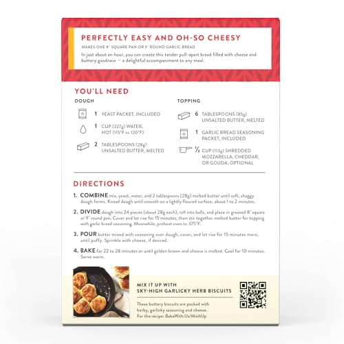 King Arthur Baking Company Pull-Apart Garlic Bread Mix Kit 15.25 Oz, Baking Mix - Ready in 1 hour
