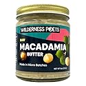 Wilderness Poets, Raw Macadamia Nut Butter - Vegan, No Salt (8 Ounce) - Glass Jar