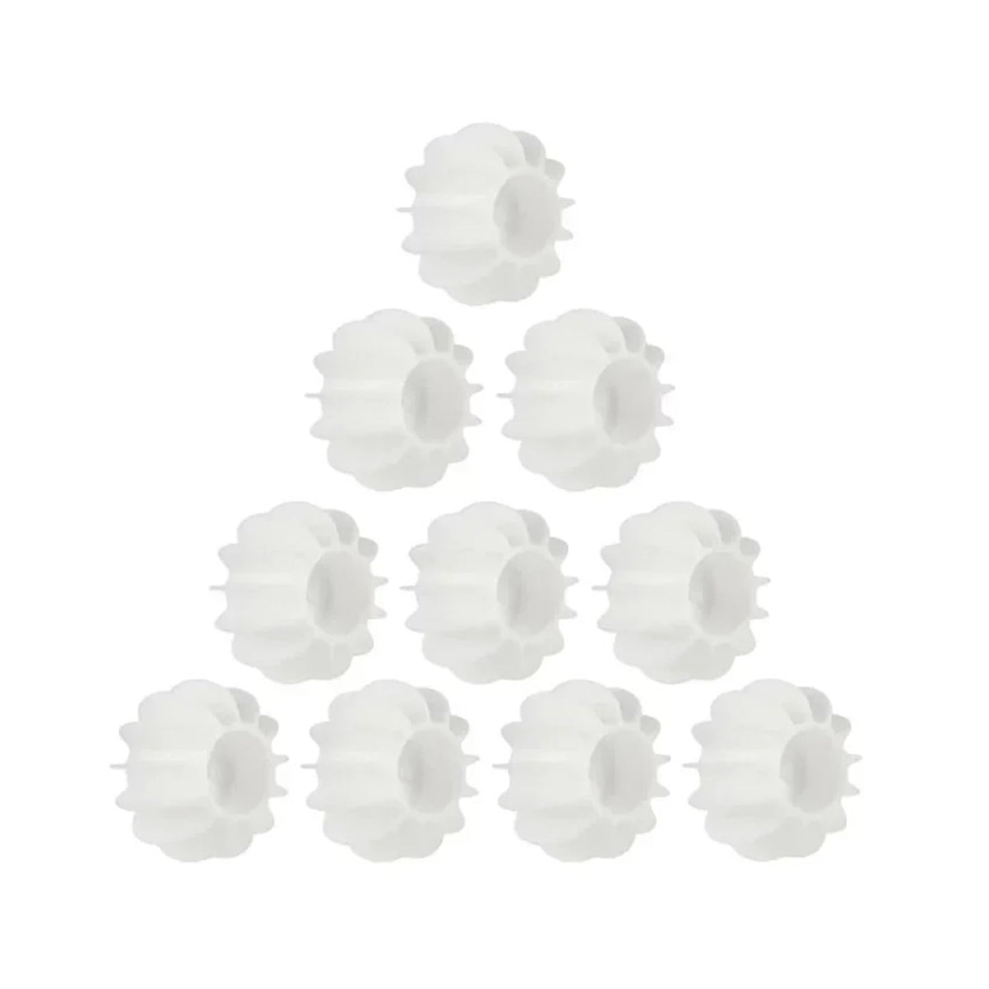 Reusable Silicone Laundry Balls, Pet Hair Remover and Catcher for Washing Machine, Anti-Tangle Clothes Cleaning Tool for Household Use(White 10PCS)