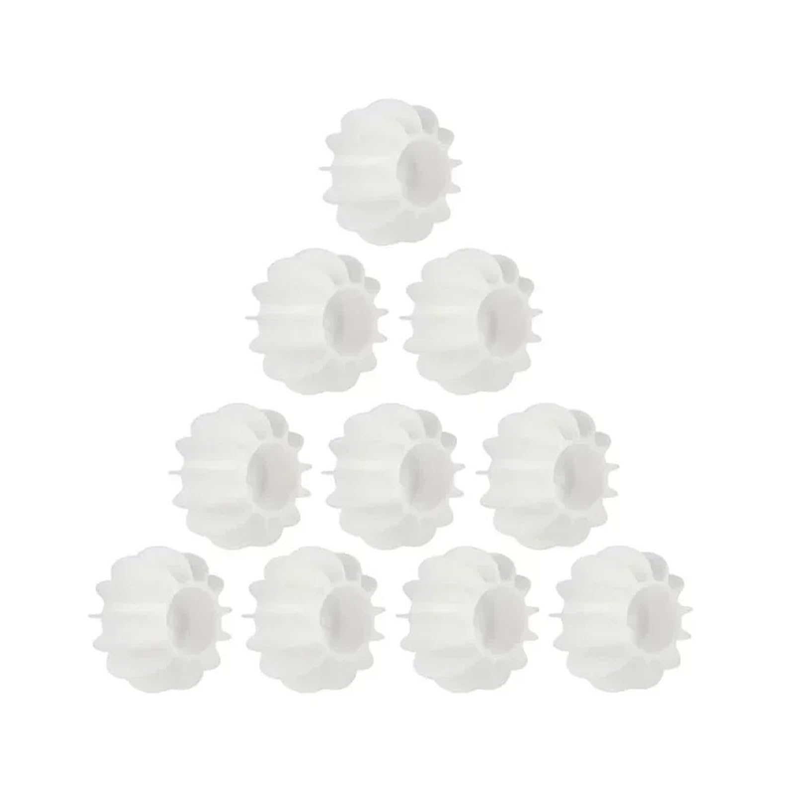 Reusable Silicone Laundry Balls, Pet Hair Remover and Catcher for Washing Machine, Anti-Tangle Clothes Cleaning Tool for Household Use(White 10PCS)