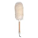 JIYAN Feather Duster with Wood Handle, Blinds Cleaner Purifier, Brush Cleaning Tool, Lambswool Dusters for Cleaning Vehicles, Office and Housework