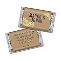 Wedding Favors for Guests Personalized Wrappers for Miniatures (100 Pack) - Bridal Shower Favors for Guests, Floral Wedding Candy
