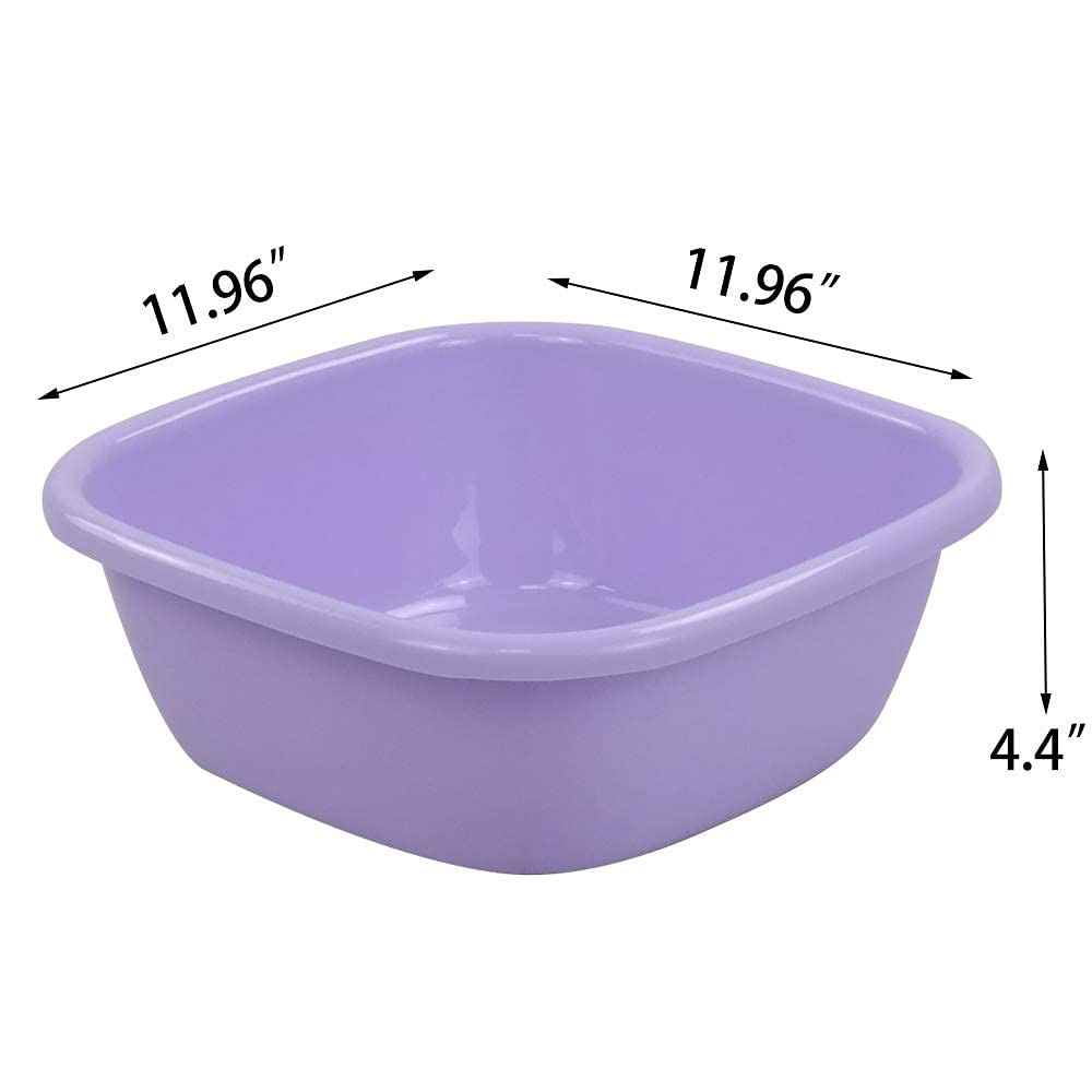 Waikhomes 8 Quart Plastic Dishes Basin, Small Dish Bin, 4 Packs Colored Dish Washing Basin