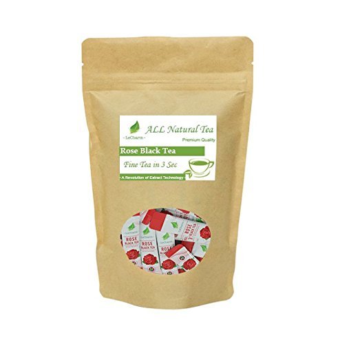 LeCharm Tea to Go Rose Black Tea Extract, Natural Tea Crystal Powder, Instant Tea, Ready Brew, Iced or Hot Tea in 3 Seconds - 30 count (Single Pack)