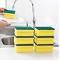 Multifunction Scrub Sponge Protects Nails and Fingers - Sponges for Cleaning Remove Tough Stains, Grease, Residue (Green 10 pcs)