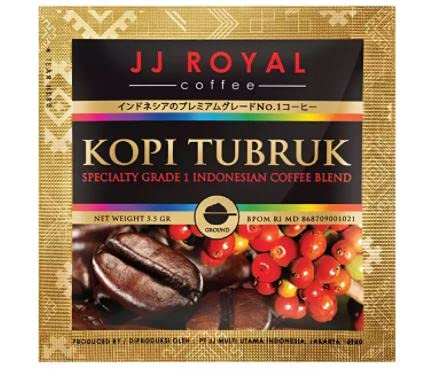 JJ Royal Coffee Kopi Tubruk - Pure Black (Microground Coffee)(30s x 5.5g) 165g - A smooth and mellow coffee without any additives or preservatives