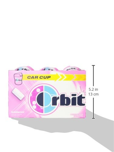 Orbit Bubble Gum Cups, Bubble Mint, 55 pieces bottle, 2.7 Ounce (Pack of 6)