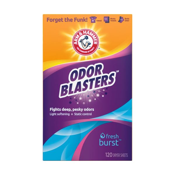 Arm & Hammer Odor Blaster Dryer Sheets, Fresh Burst, 120 Count