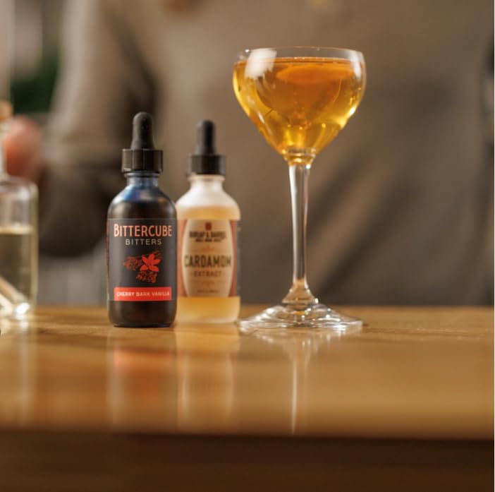 Bittercube Cherry Bark Vanilla Cocktail Bitters, 2 oz - Wild Cherry Bark, Vanilla Bean & Spice - Perfect for Old Fashioned, Manhattan, Whiskey Sour