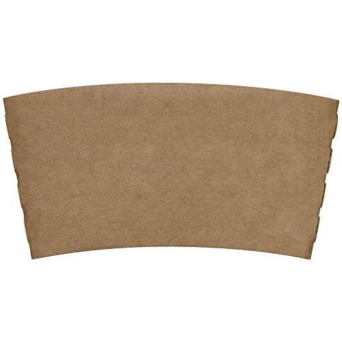 Karat [1,000 ct] Coffee Cup Sleeves Traditional Corrugated Coffee Cup Jackets for 10 oz to 24 oz Cups, Recyclable & Disposable (C5300 Kraft)