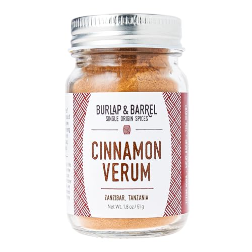 Burlap & Barrel Cinnamon Verum - Ground Ceylon Cinnamon Powder with Pine, Citrus Peel, and Sea Salt Notes - As Seen On Shark Tank - 1.8oz Glass Jar