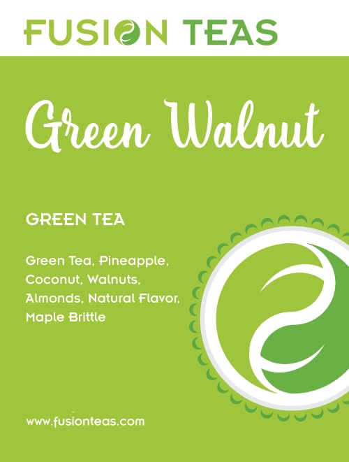 Green Walnut Green Tea With Pineapple, Coconut, Almonds & Maple - Gourmet Loose Leaf Sencha Tea - 4 Oz. Pouch
