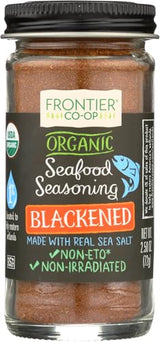 Frontier Co-op Organic Blackened Seafood Seasoning, 2.5 Ounce Bottle, Savory Blend for Fish, Seafood, Sauces, Chowders