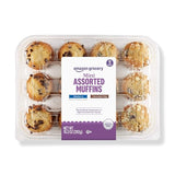 Amazon Grocery, Mini Assorted Blueberry & Chocolate Chip Muffins, 10.3 Oz, 12 Ct, Frozen