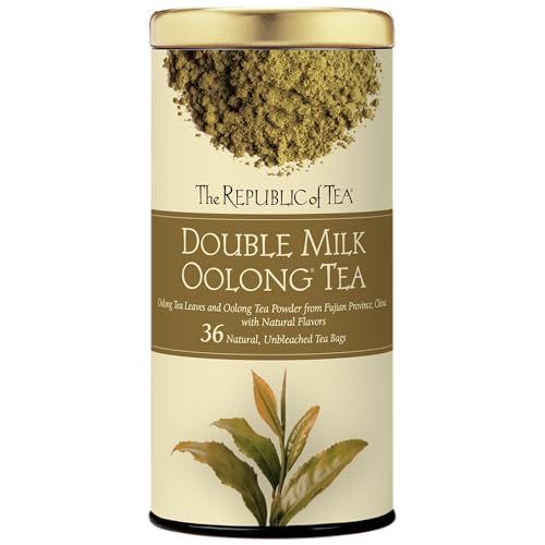 The Republic of Tea - Double Milk Oolong Tea Tin, 36 Tea Bags, Naturally Caffeinated
