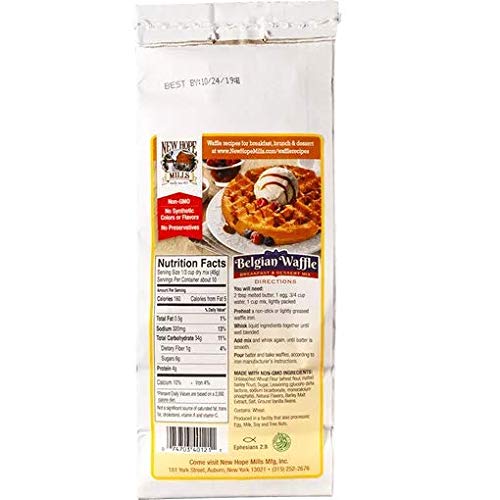 Belgian Waffle Mix by New Hope Mills - Non-GMO: Indulge in Authentic Belgian Flavors! - 16oz - 2 Pack