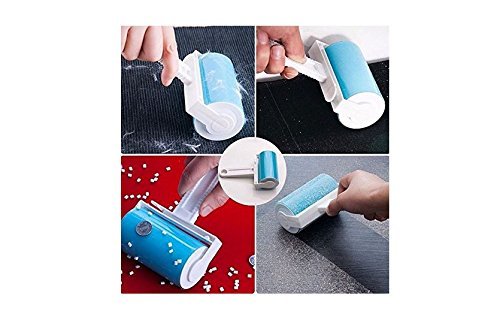 Reusable Lint Roller for Pet Hair - Washable Sticky Picker Set, 2-in-1 Portable & Standard Roller, Eco-Friendly No Refills, Removes Dog & Cat Fur from
