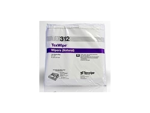 Texwipe TX312 - TexWipe dry wipers, 12 inch x 12 inch, 150/pkg
