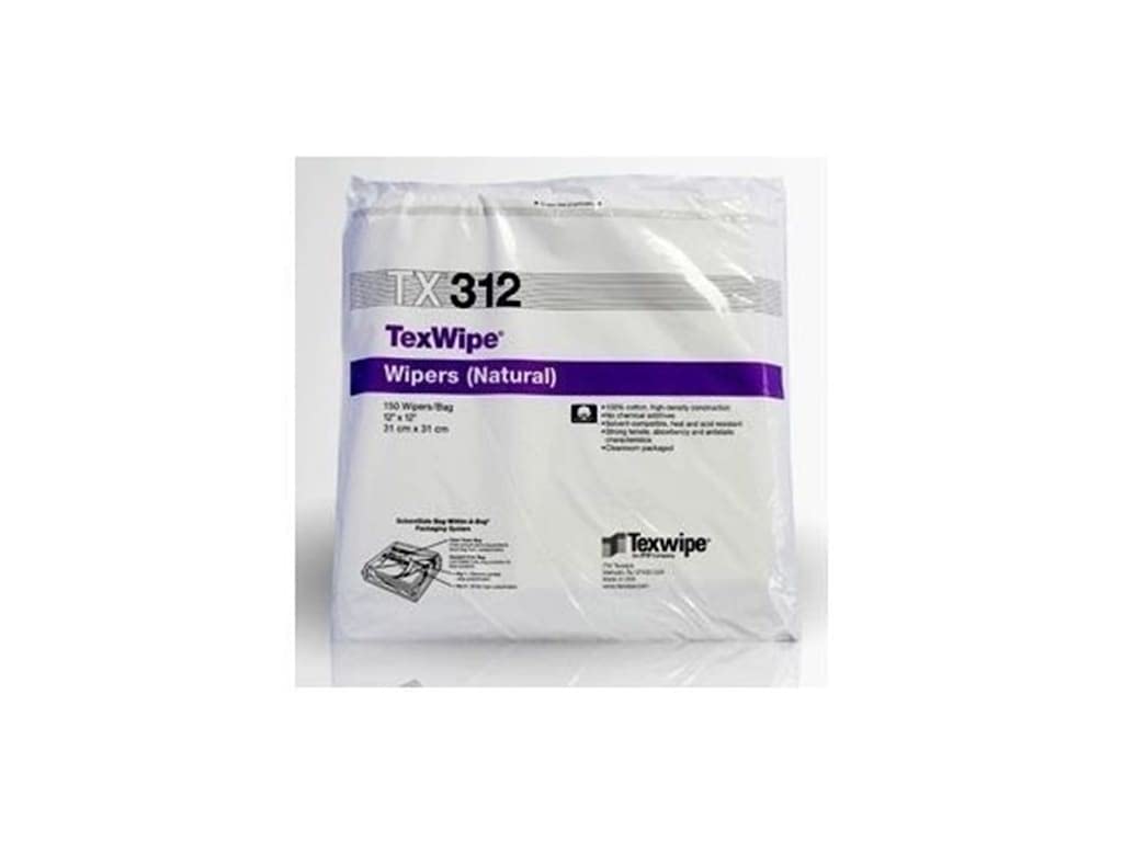 Texwipe TX312 - TexWipe dry wipers, 12 inch x 12 inch, 150/pkg