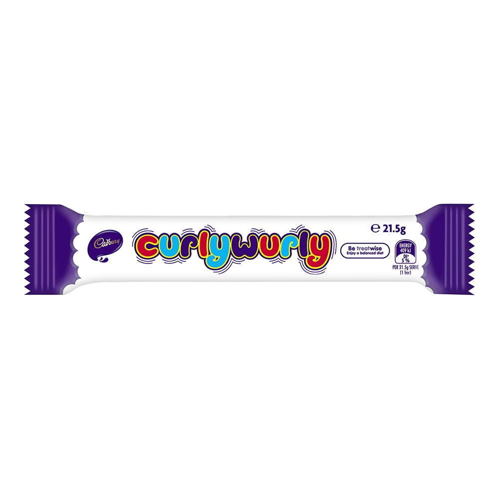 Cadbury Curly Wurly Chocolate Chewy Bars | Total 12 bars of British Chocolate Candy