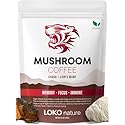 LOKO nature Tiger 2 Mushroom Coffee- Organic Lions Mane and Chaga Mushroom with Arabica Coffee, 30 Servings, Memory, Focus, Immune System Booster